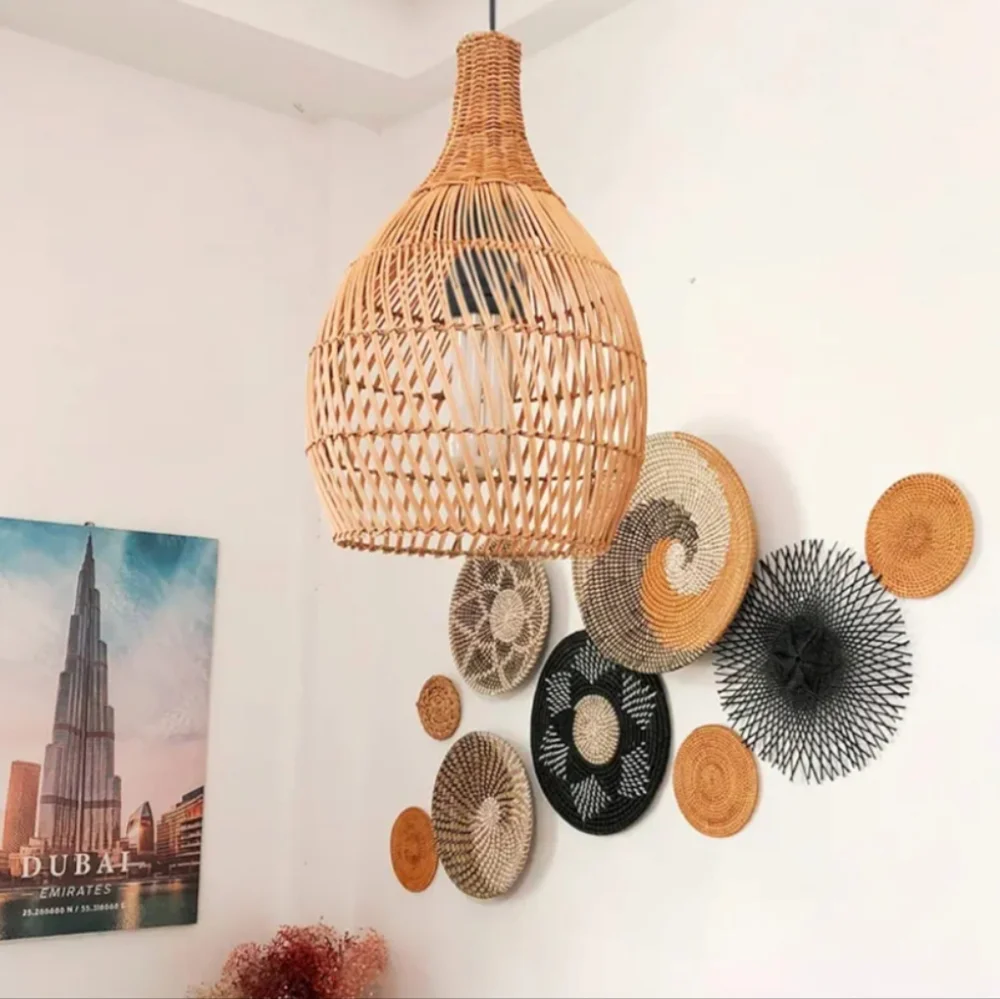 Todken Rattan Hanging Pendant Light - NEW